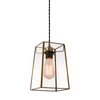 Wisząca lampa retro Beaumont 60892 szklana przezroczysty mosiądz