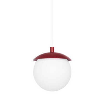 Zwisowa lampa do salonu Kuul KLF141P0 nad stół kula biała bordowa