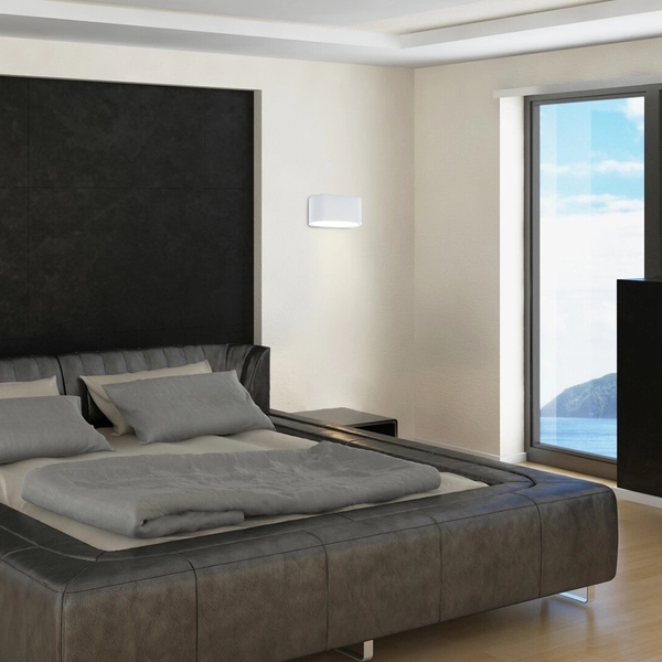 Minimalistyczna LAMPA ścienna KAUNAS 7024 Rabalux metalowy kinkiet owalny do salonu biały