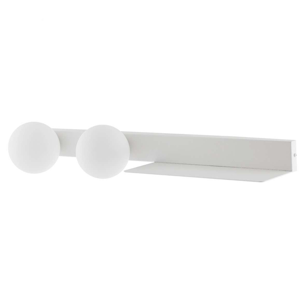 LAMPA ścienna BOTANICA 20852201 Kaspa metalowa OPRAWA półka KINKIET kule balls białe