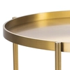 Metalowy stolik Moon DP-F80 brass Moos Home do salonu okrągły mosiądz