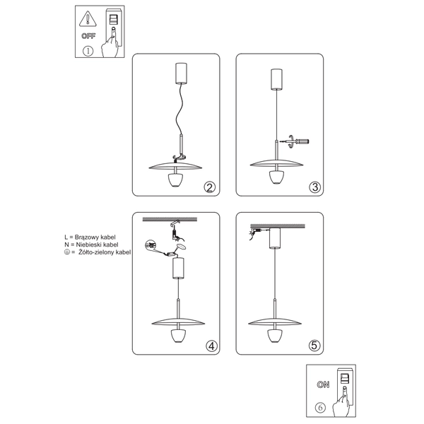 Ledowa lampa wisząca Ufo LP-0408/1P M BK 8W 3000-6000K metalowa czarna