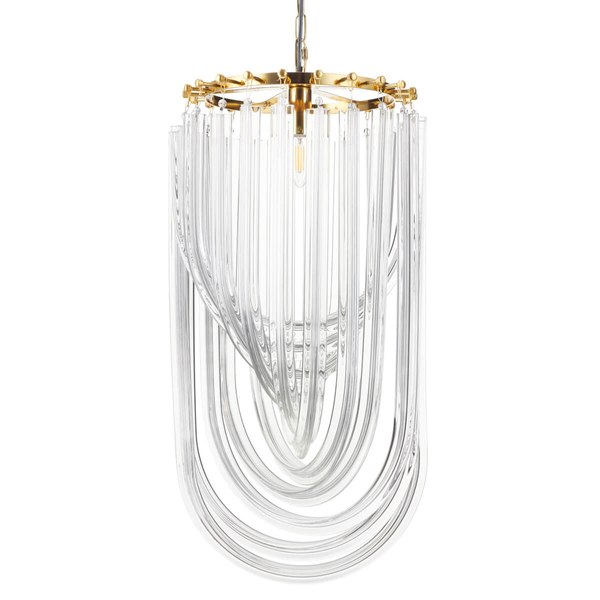 Żyrandol kryształowy Wave DP0339-400 gold Step na łańcuchu glamour złoty