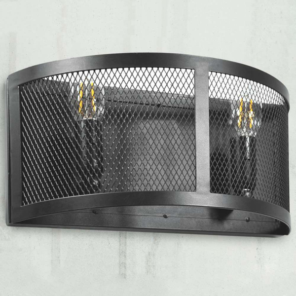 Kinkiet LAMPA ścienna SOHO 310903 Polux przyścienna OPRAWA półokrągła siatka loft czarna