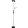 Stojąca lampa do sypialni Rome ROME-BC metalowa czarna chrom