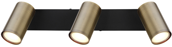 Nasufitowa lampa Robby 57911-3M z regulacją czarna mosiądz