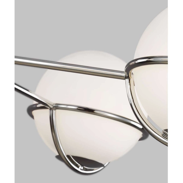 Żyrandol LAMPA wisząca Apollo FE-APOLLO5-PN Elstead FEISS metalowa OPRAWA szklane kule ZWIS condi nikiel biały