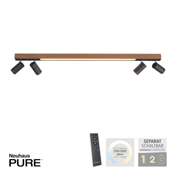 Sufitowa lampa PURE-LINES brązowa antracyt 6121-79 5xLED 25W CCT tuby