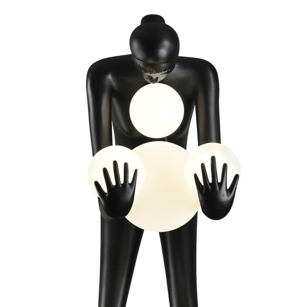 Podłogowa lampa WOMAN DN433-F black Step dekoracyjna bańki czarny