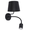 Kinkiet nad łóżko Maja 2537 TK Lighting z abażurem podwójny czarny