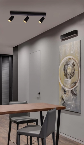 Ruchoma lampa sufitowa Monti K-4727 Kaja czarne reflektorki na listwie