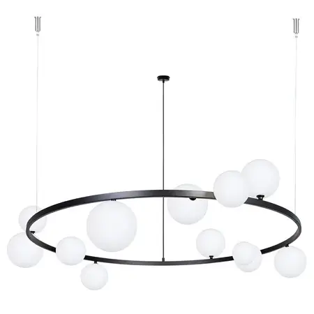 Molekułowa lampa wisząca Bolero 41321 ringi kule białe czarne
