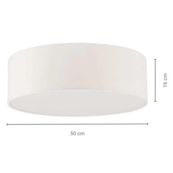 Okrągła lampa sufitowa Soft 40653 Sigma z welurowym białym kloszem