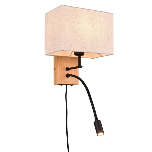 Kinkiet ścienny ELDRA DL236212870 LED 3,1W 3000K drewniany czarny beżowy