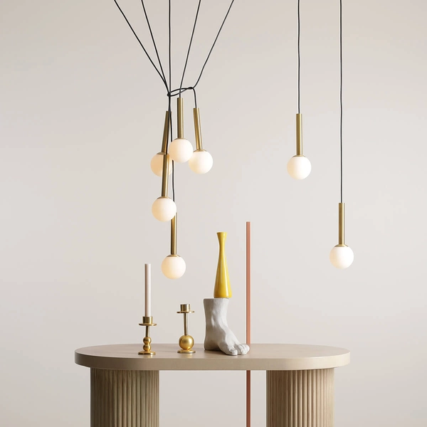 Wisząca lampa kaskada Riu 1121T40 Aldex do salonu molekuły czarna