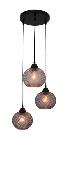 Wisząca lampa pokojowa Buenos balls czarna przydymiona