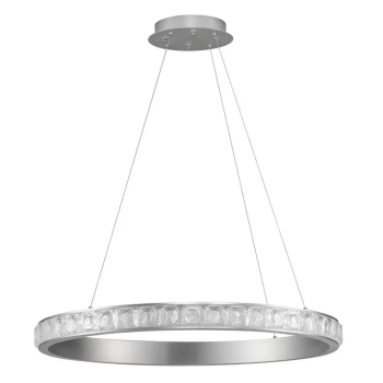 Lampa wisząca ring MONTALO LE45403 LED 45W 3000K crystals srebrna