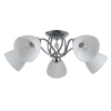 LAMPA sufitowa LUGANO PND-5643-5 Italux szklana OPRAWA plafon z kryształkiem crystal stożki chrom białe