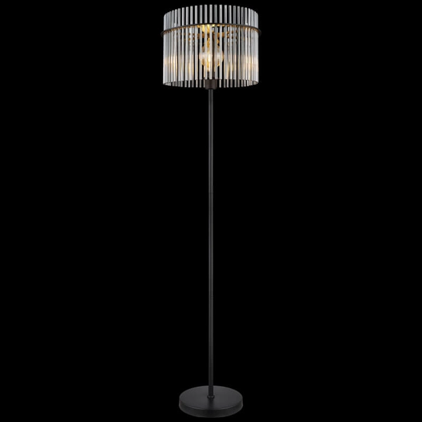 Lampa stojąca do sypialni GORLEY 15698S loft szklana czarna przydymiona