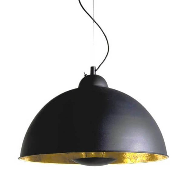 Wisząca lampa do jadalni Retro ABR-GEO Abruzzo kopuła czarna złota