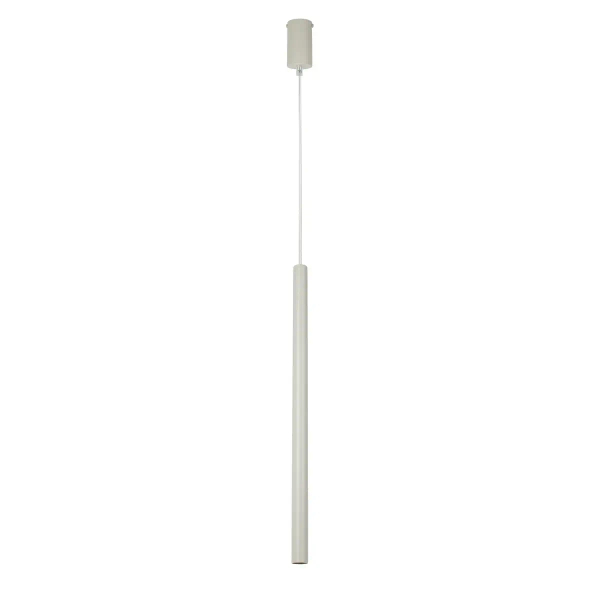 Wisząca podłużna lampa Sopel 1 41193 tubka metalowa szary beżowa