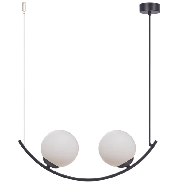 Zwisowa lampa molekułowa Wave 5012 nad stół szklana metalowa czarna biała