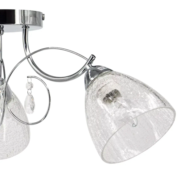 Szklana lampa przysufitowa 8962/3 8C crystals chrom