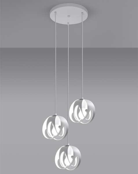 Industrialna lampa wisząca SL.1084 loftowa nad łóżko biała