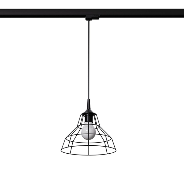 Lampa wisząca druciana z żarówką ANATA MYL.00357 do szyny 3-fazowej czarny
