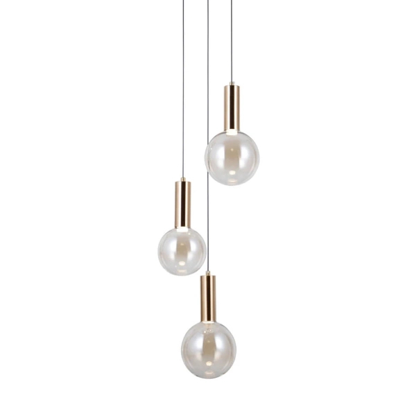 Zwieszana lampa Strela PND-34378-3S-HBR LED 45W 3000K złoty bursztynowy