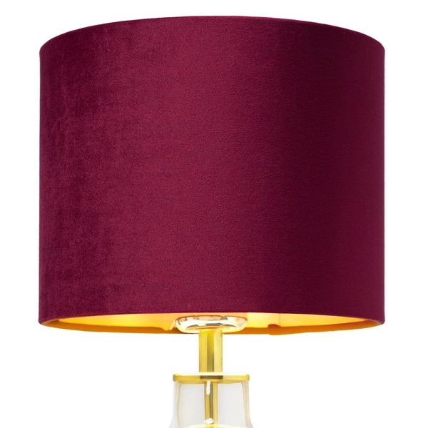 Bordowa lampka sypialniana LORA 41070111 materiałowa lampa okrągła