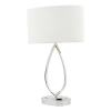 Tkaninowa nocna lampa Wyatt WYA4250 z abażurem kość słoniowa chrom