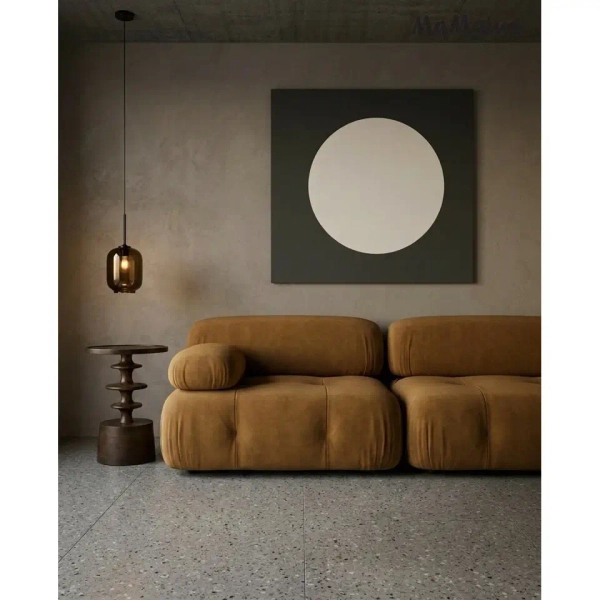 Kawowy stolik BRERA MM001501100412 brązowa drewniana do salonu 45cm