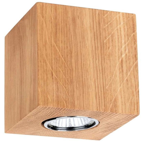 Drewniana LAMPA sufitowa WOODDREAM 2076174 Spotlight ekologiczna OPRAWA skandynawska kostka cube downlight dąb olejowany