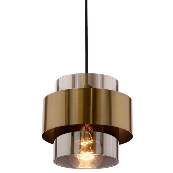 Wisząca lampa nad stół Spiega 31-09494 Candellux tuba czarna mosiądz