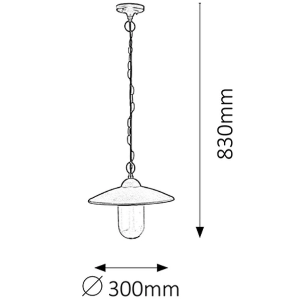 Ogrodowa LAMPA wisząca VIGO 8687 Rabalux metalowa OPRAWA kopuła ZWIS industrialny IP44 czarny matowy biały przezroczysty
