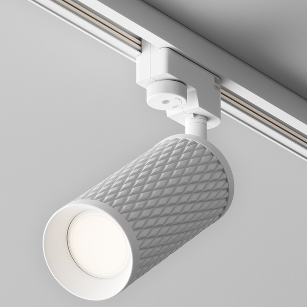 Szynowa 1-fazowa lampa do salonu Focus TR011-1-GU10-W z regulacją biała