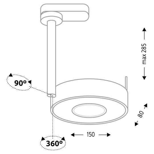 LAMPA sufitowa FUSSA IL 6620 Shilo okrągła OPRAWA metalowa LED 10W 3000K do 3-fazowego systemu szynowego czarna
