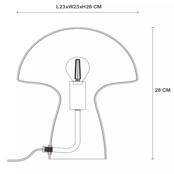 Loftowa lampa stołowa Fungo szklany grzybek bursztynowy