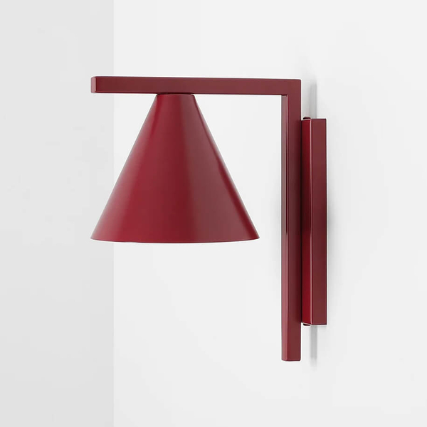 Metalowa lampa ścienna do jadalni Form 1108C15 Aldex stożek czerwony