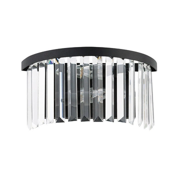 Lampa ścienna glamour Cristal 7633 kinkiet czarny przezroczysty