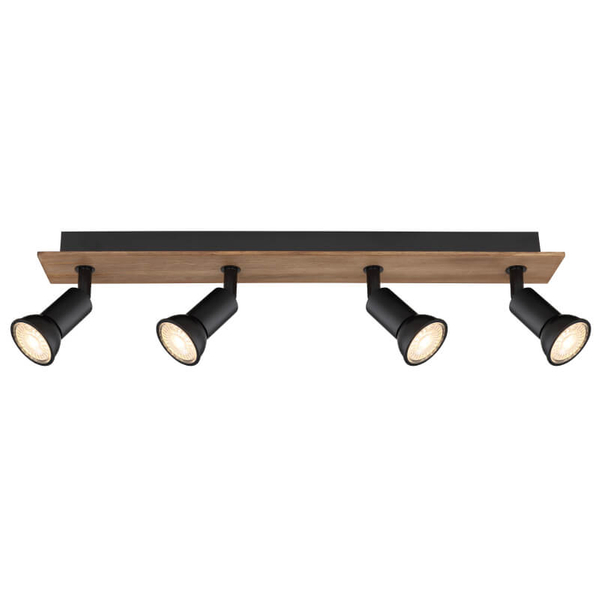 Nasufitowa lampa Drew 57998-4W spot do kuchni drewno czarny
