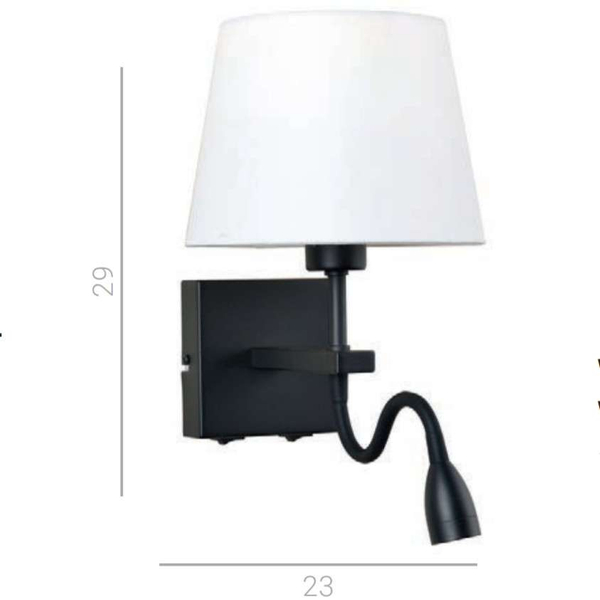 Kinkiet LAMPA ścienna NORTE WL-1122-2-BL-BM-RO-WH Italux abażurowa OPRAWA klasyczna LED 3W 3000K z peszlem czarna biała