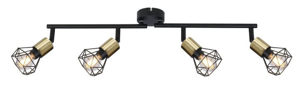Lampa sufitowa ruchoma Xara 54802S-4AB listwa czarna mosiądz