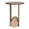 Stolik do nowoczesnych wnętrz CAVEA MM001501100371 trawertyn metal 40cm
