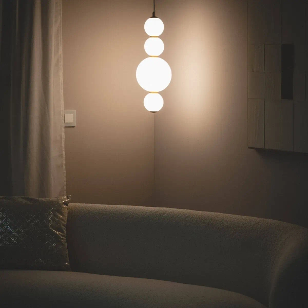 Szklana lampa zwisająca Cavolo ABR-LW-CAV molekuły złote białe