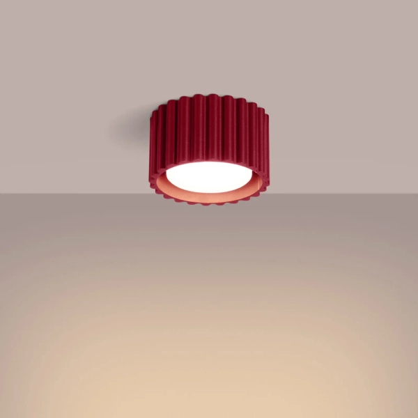 Lampa sufitowa AURA SL.1822 ryflowana burgundowa 1xGx53