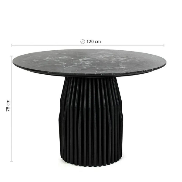 Stół do jadalni LEVANTE MM001501100334 czarny drewniany fi120cm