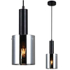 Wisząca LAMPA loftowa SARDO PND-5581-1-SC+SG Italux szklana OPRAWA skandynawski ZWIS okrągła tuba nikiel przydymiona