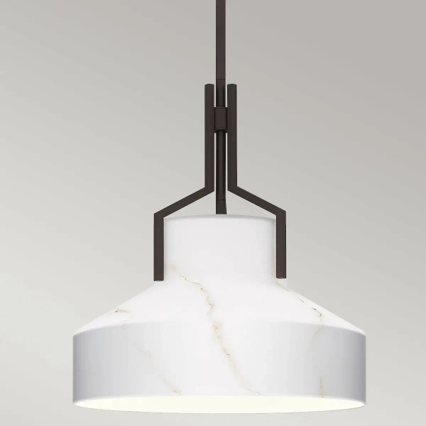 Nowoczesna wisząca lampa Brecken QZ-BRECKEN-2P-OZ-OPAL czarna biała